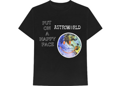 Travis Scott Astroworld Happy Face Tee Black