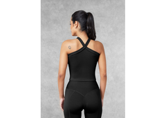 The Giving Movement Halter Neck Top - Pitch Black