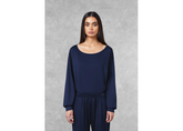 The Giving Movement Oversized Boat Neck Top - Navy