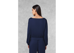 The Giving Movement Oversized Boat Neck Top - Navy