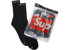 Supreme x Hanes Socks (4 Pack) - Black (SS18)