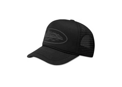 Corteiz Alcatraz Premium Puff Print Trucker Hat - Triple Black
