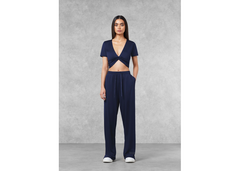 The Giving Movement Fitted Twist Top - Navy
