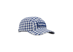 Supreme Gingham Camp Cap - Navy (SS23)