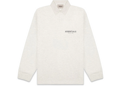 Fear of God Essentials Long Sleeve Polo - Light Heather Oatmeal (FW20)