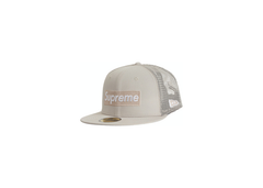 Supreme x New Era Box Logo Mesh Back Hat - Stone (SS23)