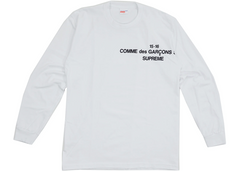 Supreme Comme Des Garcons Long Sleeve Tee White