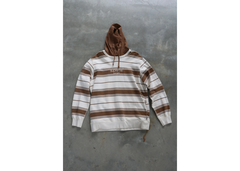Supreme Classic Logo Striped Hoodie Brown