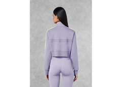 The Giving Movement Regular Fit Striped Cropped Jacket - Digital Lavender