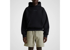 Fear of God Essentials Classic Fleece Hoodie - Jet Black (SS25)