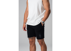 Undrground Black Cotton Shorts x Reflective Print