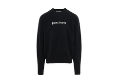 Palm Angels Classic Wool Logo Sweater - Black/White
