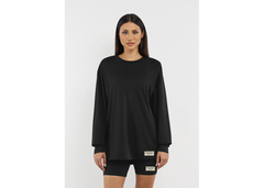 The Giving Movement Oversized Long Sleeve T-Shirt - Pitch Black