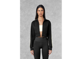 The Giving Movement Regular Fit Striped Cropped Jacket - Pitch Black