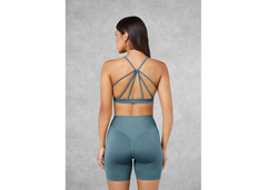 The Giving Movement Strappy Sports Bra - Elemental Blue