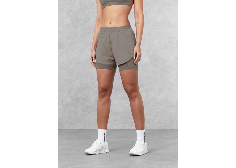 The Giving Movement 3.5 inch Double Layer Biker Shorts - Mushroom