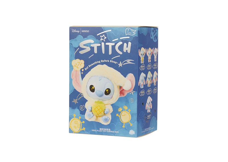 Miniso Top Toy Disney Stich Eating Something Before Sleep Plush Keychain
