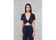 The Giving Movement Fitted Twist Top - Navy