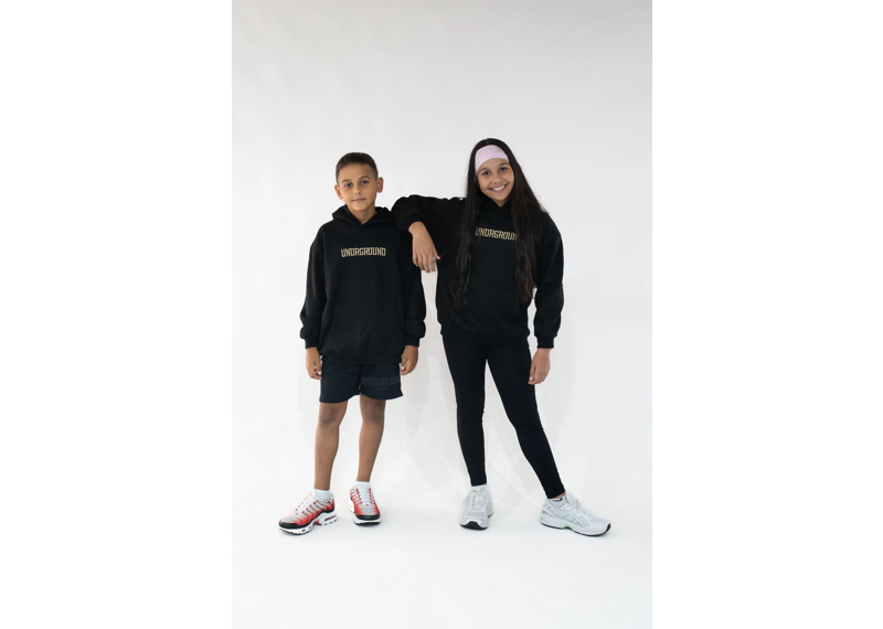 Undrground Moving In Silence Collection Kids Hoodie - Black/Tan