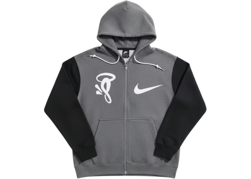 Nike x Syna Solo Swoosh Fleece Zip Hoodie - Grey/Black