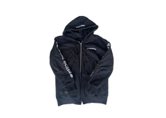 Chrome Hearts Scroll Logo Thermal Lined Zip Up Hoodie - Black