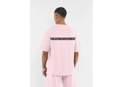The Giving Movement Oversized Contrast Back Print T-Shirt - Marshmallow Pink