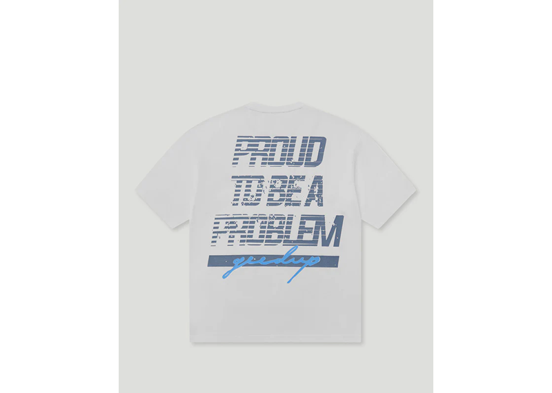 Geedup Co PTBAP Nascar T-Shirt - White/Blue