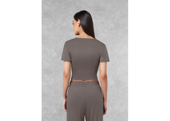 The Giving Movement Fitted Twist Top - Mushroom