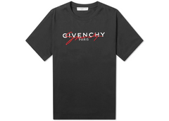 Givenchy Paris Signature Embroidered Logo T-Shirt - Black/Red