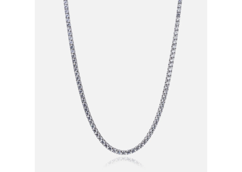 ZURUCCA 5MM TENNIS CHAIN - WHITE GOLD 24