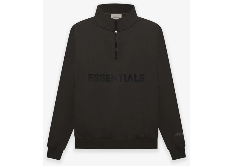 Fear Of God Essentials Half Zip Pullover Sweater - Wethered Black (FW20)