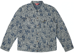 Supreme 100 Dollar Bill Trucker Jacket Blue