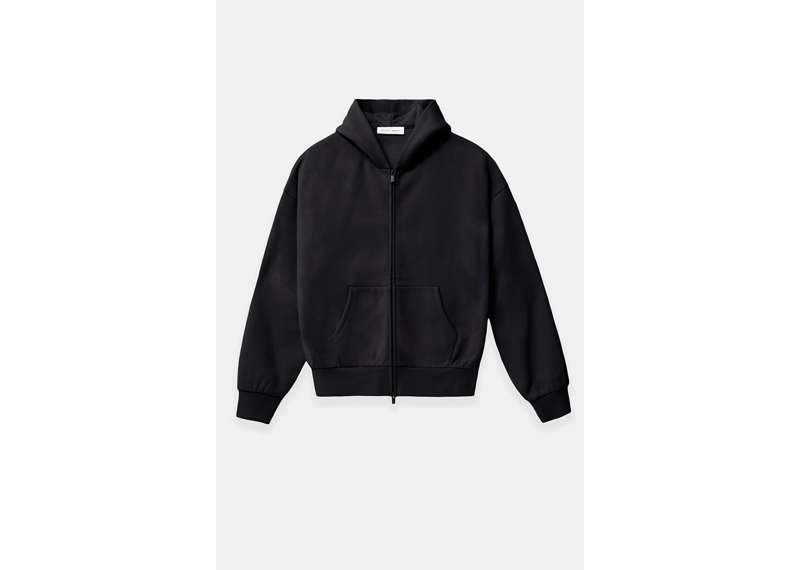 FEAR OF GOD ESSENTIALS CLASSIC FLEECE ZIP HOODIE - JET BLACK (SS25)