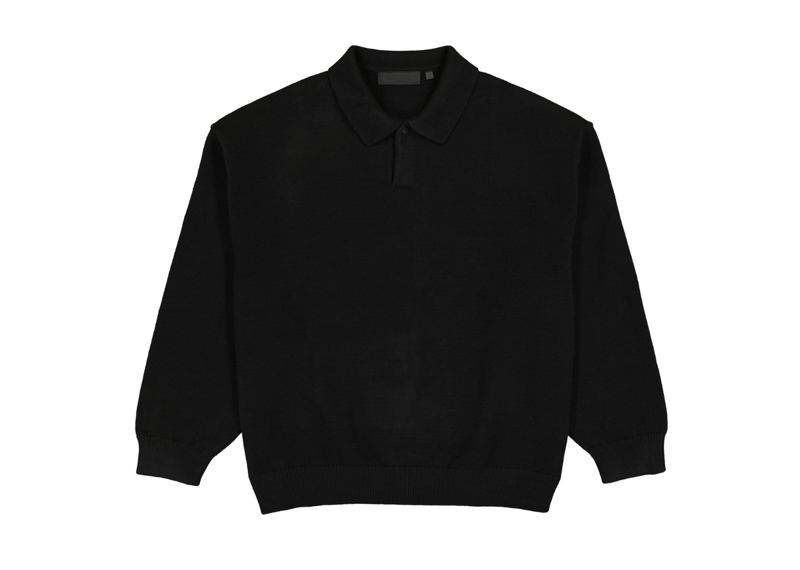 Fear Of God Essentials The Black Collection Knit Polo - Black (SS23)