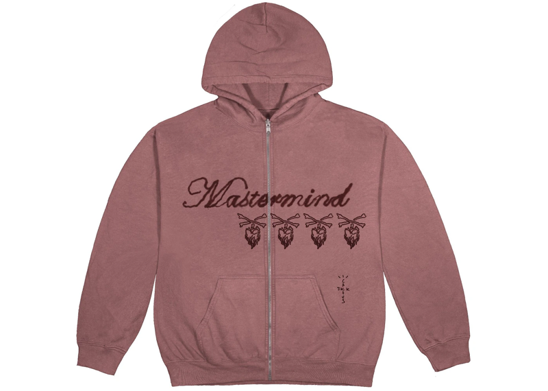 Travis Scott Cactus Jack For Mastermind Skull Zip Up Hoodie - Washed Red (SS21)