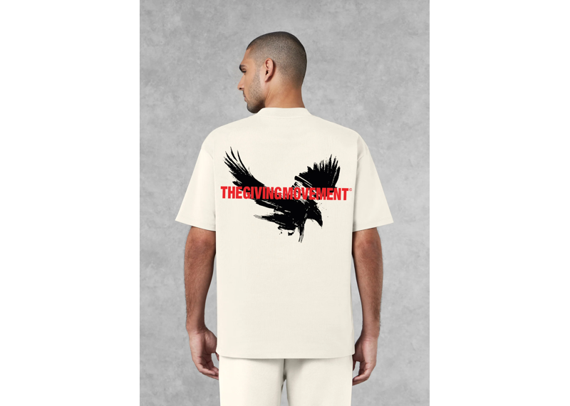 The Giving Movement Men Falcon Print T-Shirt - Ivory