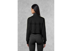 The Giving Movement Regular Fit Striped Cropped Jacket - Pitch Black