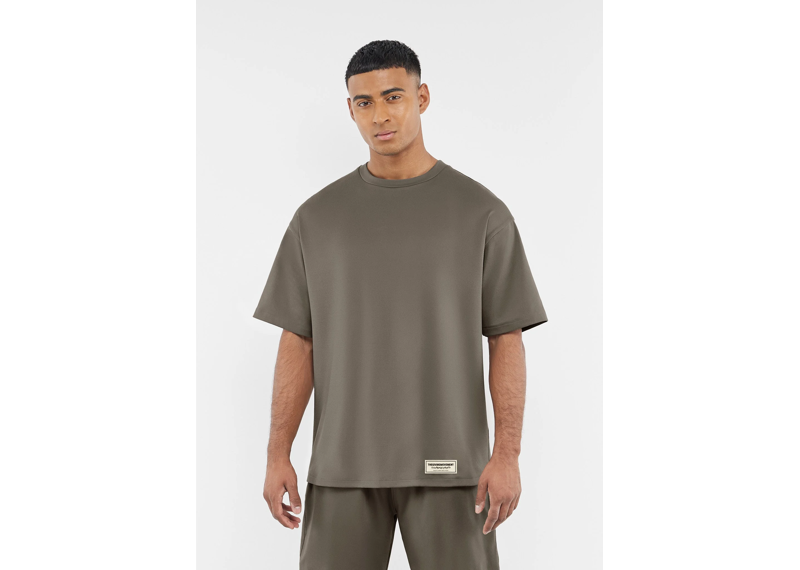 The Giving Movement Oversized Contrast Back Print T-Shirt - Truffle