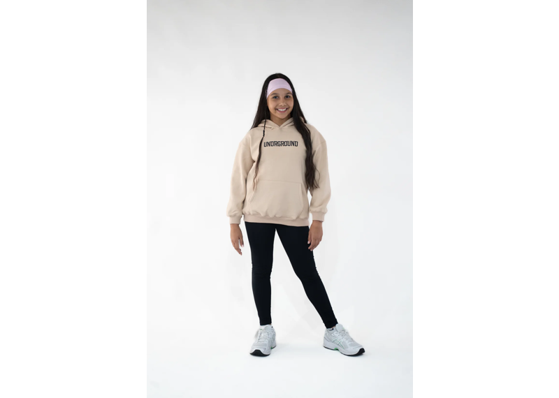 Undrground Moving In Silence Collection Kids Hoodie - Tan/Black
