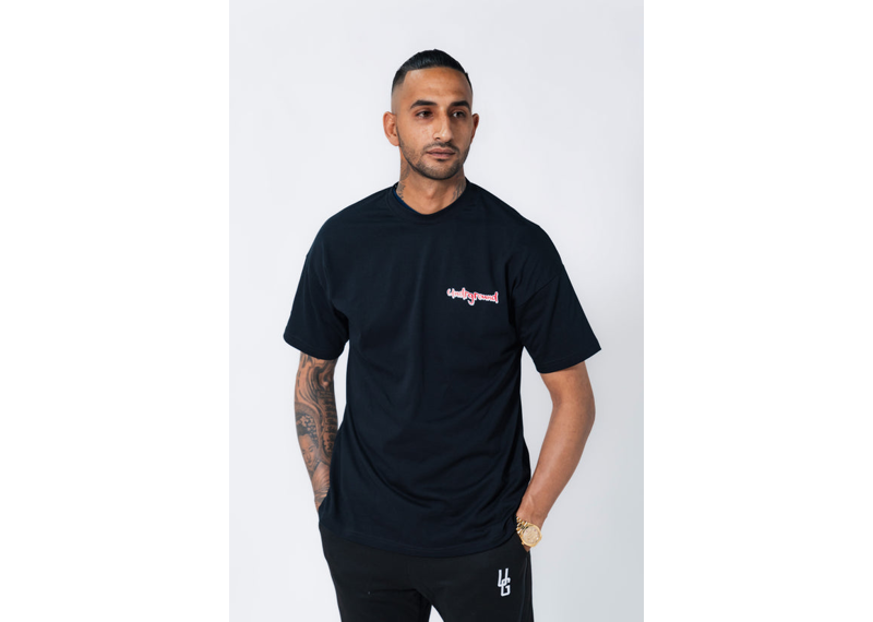 Undrground Black/Red Leather Patch Tee