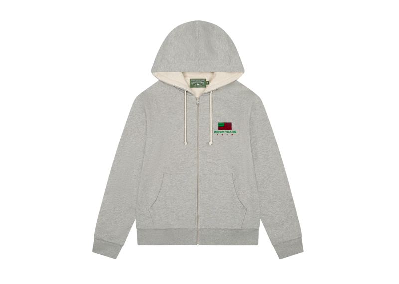 Denim Tears Pan American Flag 1619 Zipped Hoodie - Grey