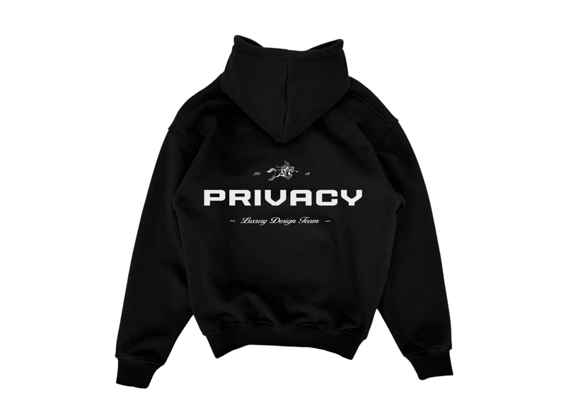 Privacy Luxury Design Hoodie - Black