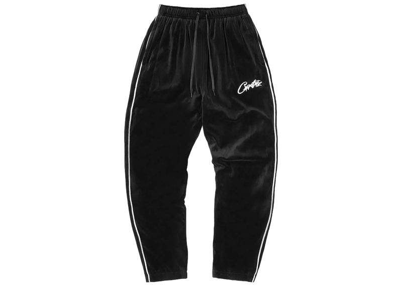 Corteiz VVS Velour Joggers - Black/White