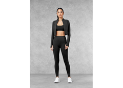 The Giving Movement 27 inch High Rise Tonal Leggings - Pitch Black