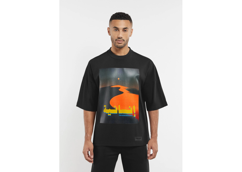 The Giving Movement Super Oversized Sand Dunes T-Shirt - Pitch Black