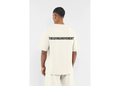 The Giving Movement Oversized Contrast Back Print T-Shirt - Ivory