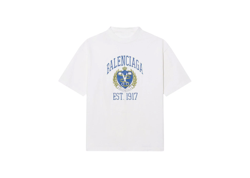 Balenciaga Oversized Crest Logo T-Shirt - White