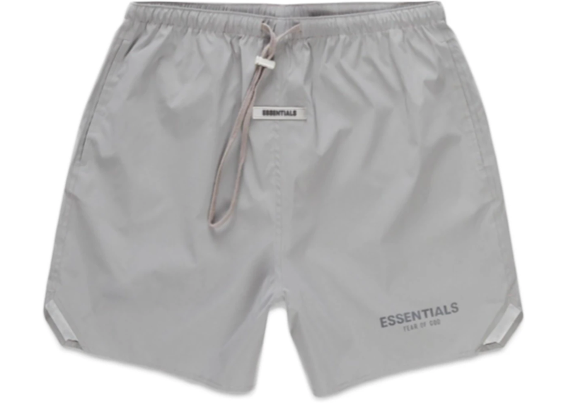 Fear of God Essentials Nylon Volley Shorts - Silver Reflective (SS20)