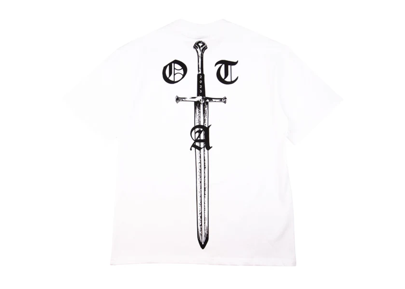 On The Arm Studded Biker Tee White