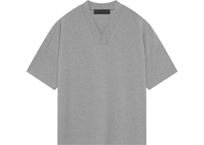Fear of God Essentials V Neck T-Shirt - Dark Heather Oatmeal (FW23)